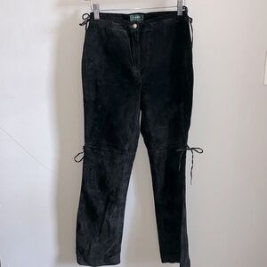 LRL Lauren Ralph Lauren Leather Suede Pants Vintage Bootcut High Rise Size 6